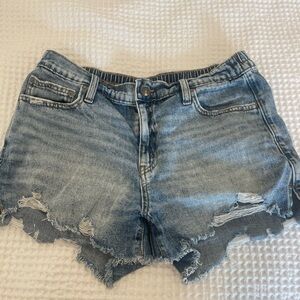 Aerie Blue Jean Shorts Distressed Denim Casual